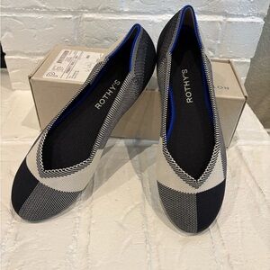 Rothy's Women's Black and Cream Loafers